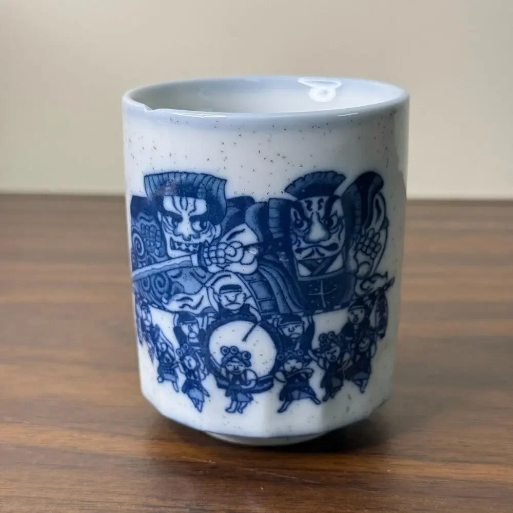 Vintage Japanese Tea Cup Sumo Wrestler Warrior Saki